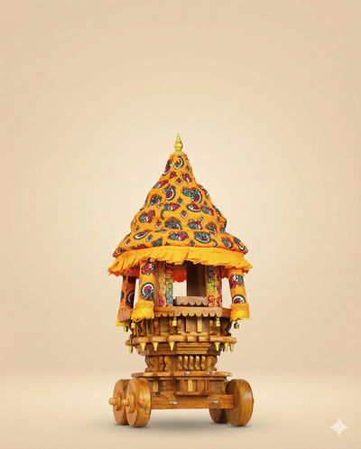 Handcrafted Wooden Rath | Traditional Temple Chariot Home Decor | Festival & Pooja Decor